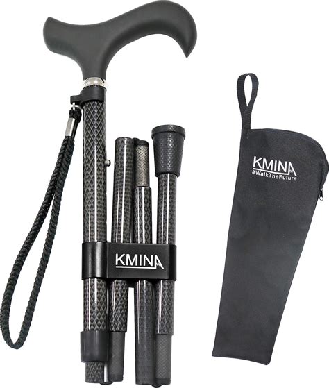 KMINA PRO Gehstock Klappbar Carbon Damen Höhenverstellbar Elegant