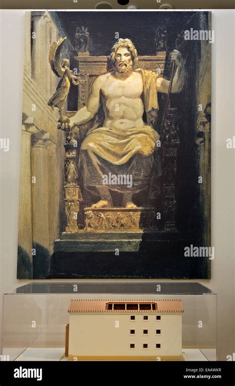 Reconstruction of the gigantic statue of Zeus in the archaeological ...