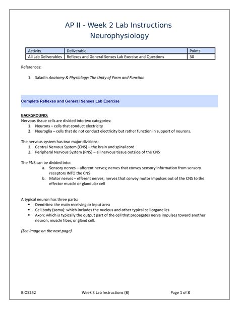 Bios W Lab Instructions Ap Ii Week Lab Instructions