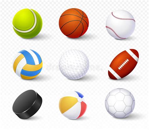 Realistic Sport Balls Set Stock Vector Illustration Of Action