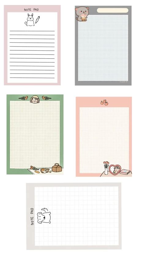 Memo Padnote Pad Notebook Paper Printable Daily Planner Printable