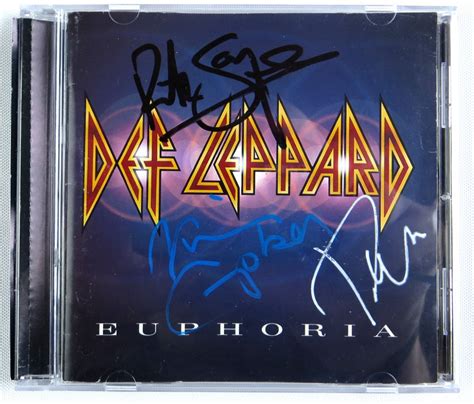 Def Leppard Autographed Signed Multi Autograph Cd Booklet Savage Allen