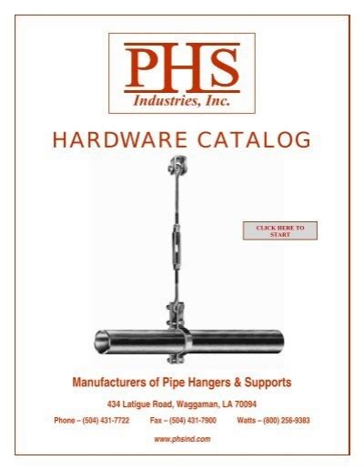 Phs Hanger Hardware Catalog Bay Port Valve Fitting