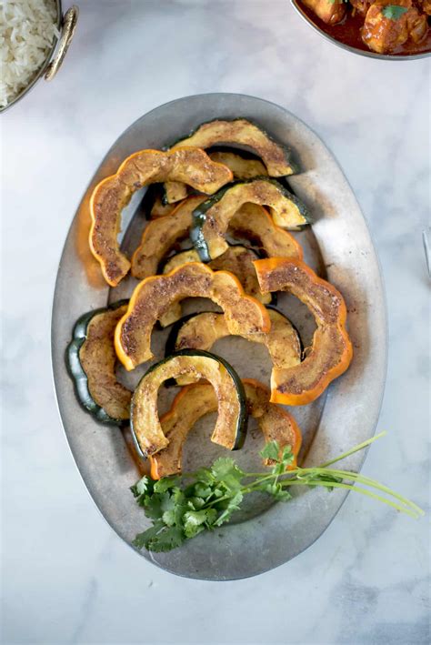 Roasted Acorn Squash with Indian Spices - Culinary Ginger