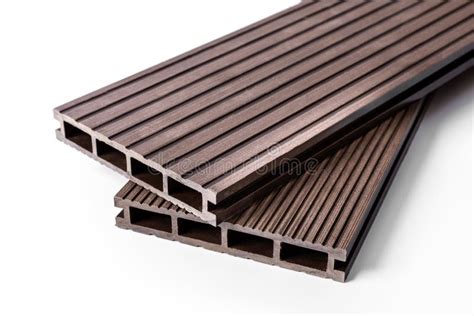 Wpc Terrace Wood Plastic Composite Decking Boards Isolated On White