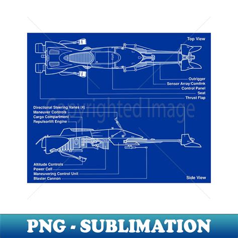 Imperial Hover Bike Blueprint Artistic Sublimation Digital Inspire