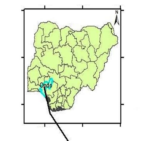 Showing the location of ondo-state in Nigeria | Download Scientific Diagram