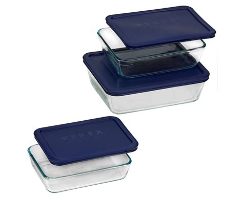 Pyrex 6 Piece Simply Store Rectangular Container Set Clearblue Au