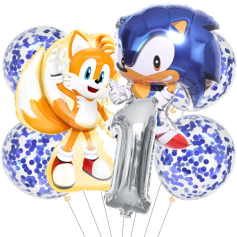 Set Globos Metalizados Sonic Miles Tails Numero Cumplea Os