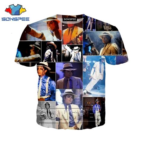 Футболка с 3d принтом в стиле аниме, футболка с Майклом Джексоном для ...