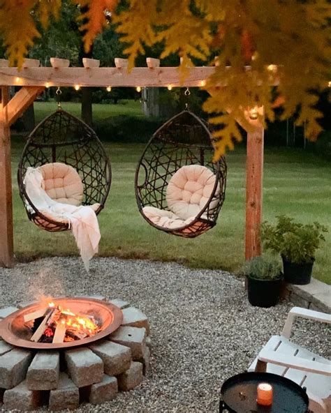 Hanging Egg Chair Firepit Aspenackley Outdoor Decor Backyard