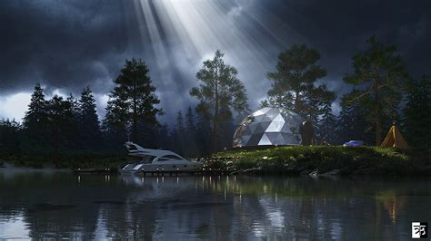 CGI - GLASS IGLOO IN THE NORTHERN LIGHTS. on Behance