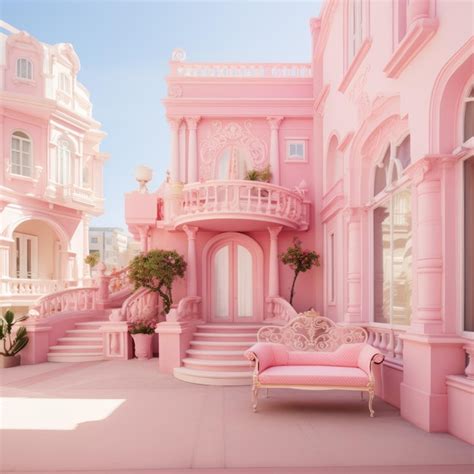 Premium AI Image | Designed with the Barbie concept the pink mansion ...