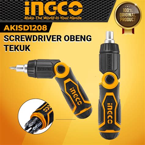 Jual Obeng Ratchet Screwdriver Set INGCO AKISD1208 13in1 Ratchet Tekuk