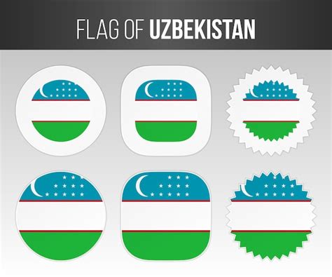 Premium Vector Uzbekistan Flag Labels Badges And Stickers