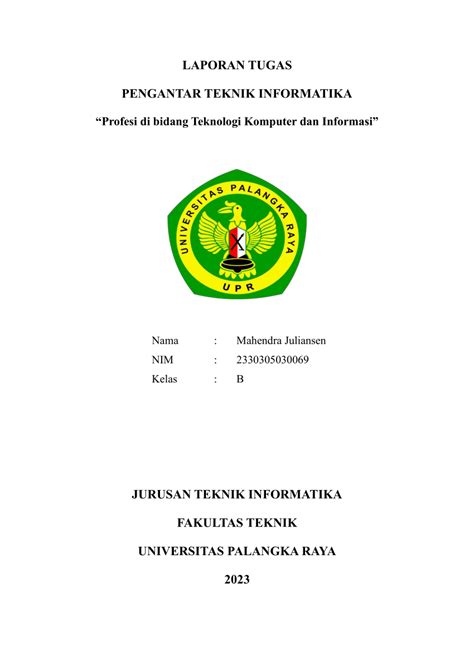 PDF Pengantar Teknik Informatika Profesi Di Bidang Teknologi