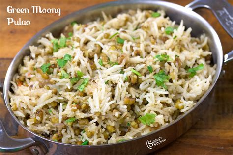 Green Moong Pulao Recipe Pacha Payaru Pulao Recipe Subbus Kitchen