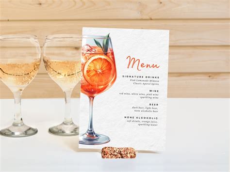 Drinks Menu Template, Printable Drinks Sign, Editable Bar Menu ...