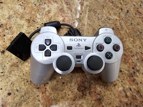 Genuine Oem Sony Ps2 Dualshock 2 Controller Silver Playstation 2 Tested