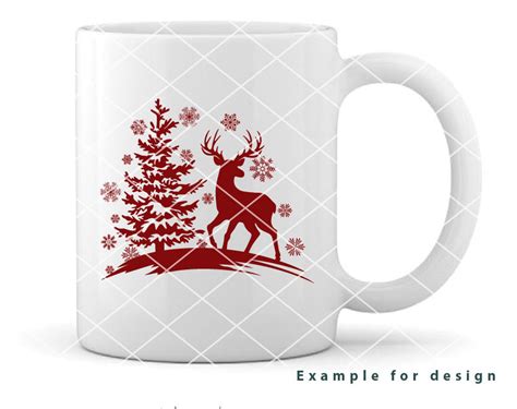 Christmas Deer Scene Svg Snowflakes Svg Reindeer Svg Etsy