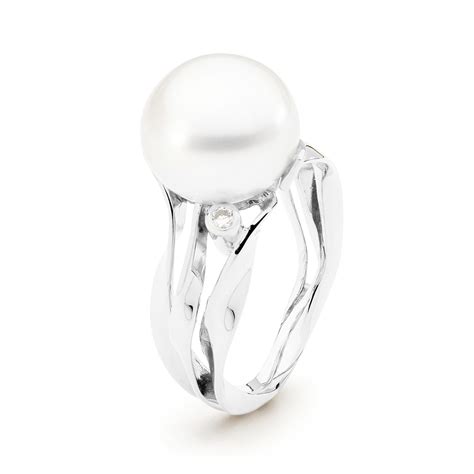 White Gold Baby Seagrass Ring Allure South Sea Pearls