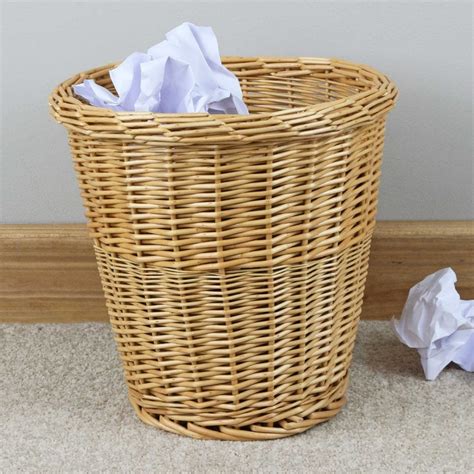 Buy Round Wicker Waste Paper Bins Online From The Basket Company