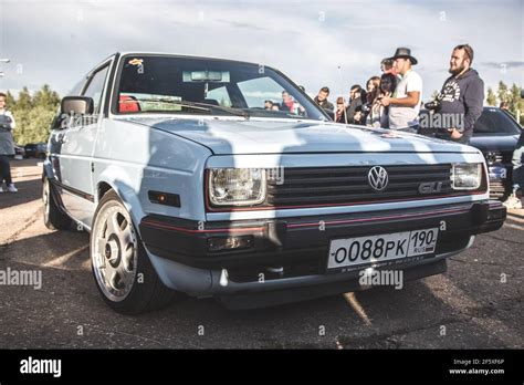 Moskau Russland Juli Wei Er Volkswagen Golf Der Zweiten