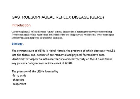 Gastroesophageal Reflux Diseases Gerd Ppt