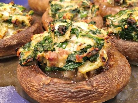 Healthy Spinach Artichoke Stuffed Mushrooms A Cork Fork And Passport