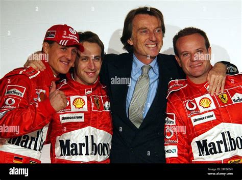 From Left German Ferrari Driver Michael Schumacher Test Driver Luca