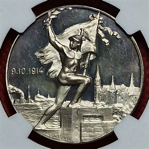 Deutschland Kaiserreich 1 Weltkrieg Silbermedaille Silver Medal 1914