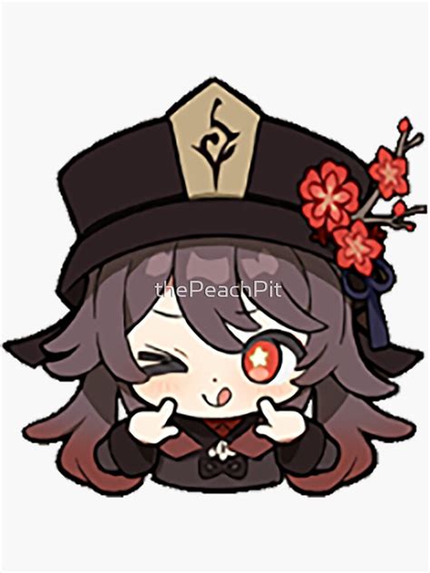 Genshin Impact Hu Tao Chibi Sticker For Sale By Thepeachpit Redbubble