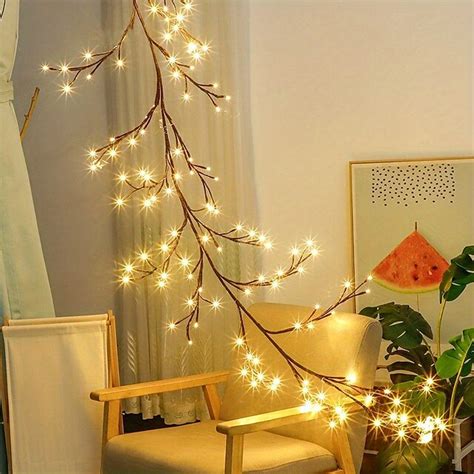 Bendable Christmas Willow Vine Lights Modes For Home Decor Leds