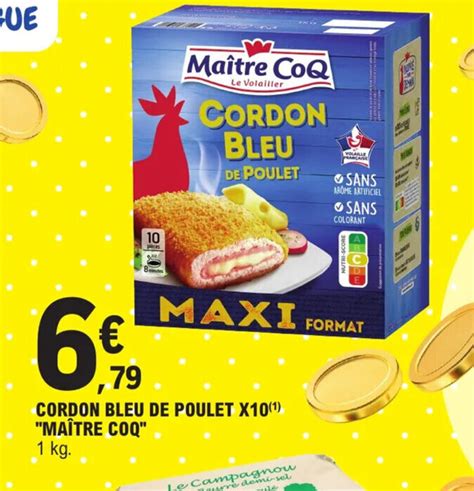 Promo CORDON BLEU DE POULET X10 ¹ MAÎTRE COQ chez E Leclerc