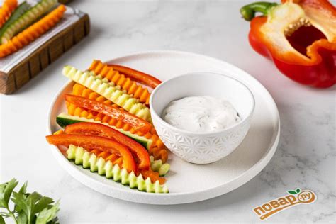 Овощные палочки со сметанным соусом - пошаговый рецепт с фото на Повар.ру