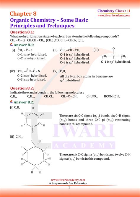 NCERT Solutions For Class 11 Chemistry Chapter 8 Organic Chemistry