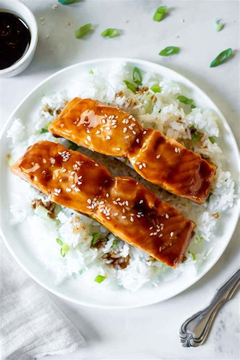 Easy Air Fryer Teriyaki Salmon In Under 10 Minutes Get On My Plate