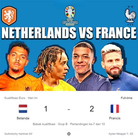 Hasil Belanda Vs Prancis Di Kualifikasi EURO 2024 Kylian Mbappe Jadi