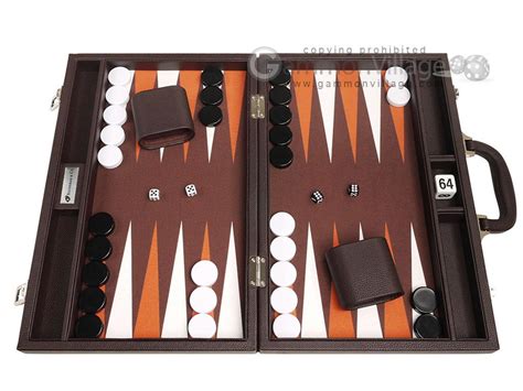 16 Inch Premium Backgammon Set Dark Brown Backgammon Sets