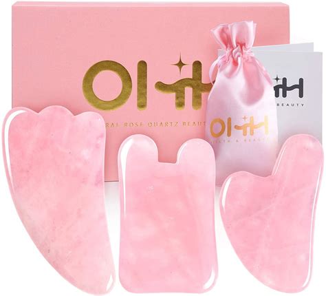 Ohh Gua Sha Facial Tools Set Rose Quartz Gua Sha Scraping Massage Tool For Spa