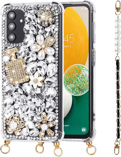 Foddom Samsung Galaxy A13 5g 4g Case With Pearl Strap 3d Handmade