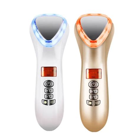 Portable Handheld Led Hot Cold Hammer Ultrasonic Cryotherapy Facial Lifting Vibration Massager