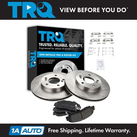 TRQ Front Premium Posi Metallic Brake Pad Rotor Kit For Integra