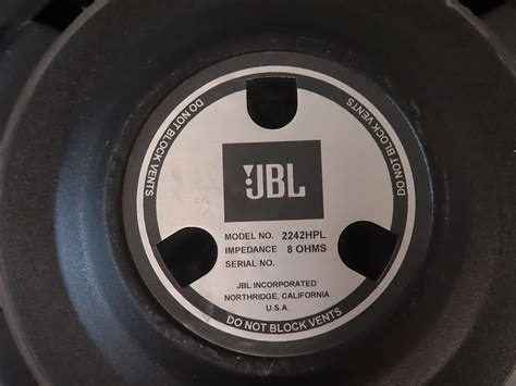 Jbl Hpl Low Frequency Transducer S Reverb