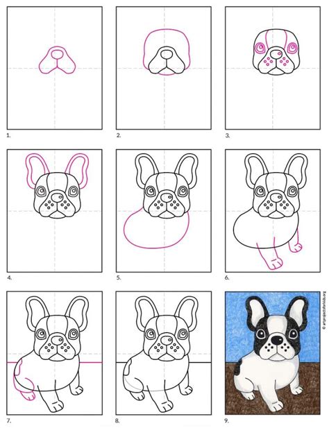 How to Draw a French Bulldog · Art Projects for Kids