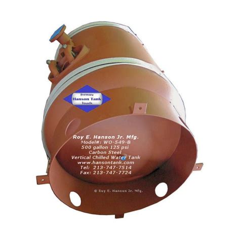 WO B Gallon Hot Water Storage Tank Hanson Tank Asme Code Pressure Vessel Mfg