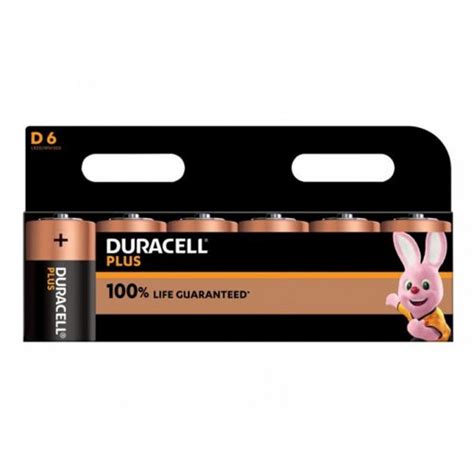 Duracell Plus D Alkaline Batteries Pack 6 Mn1300b6plus