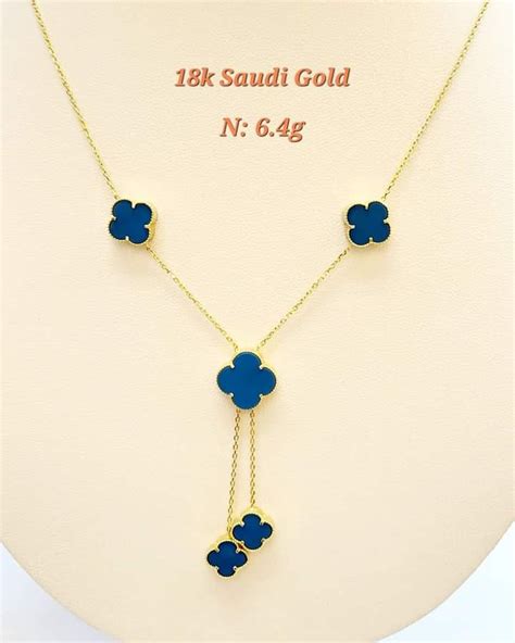 18k Saudi Gold Necklace VC A Blue Bluey Cloves Women S Fashion