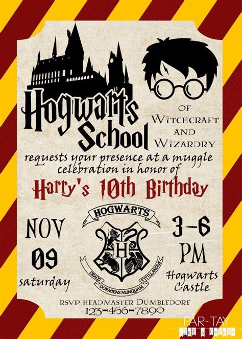 DIY Harry Potter Party Party Like A Cherry Harry Potter Invitations