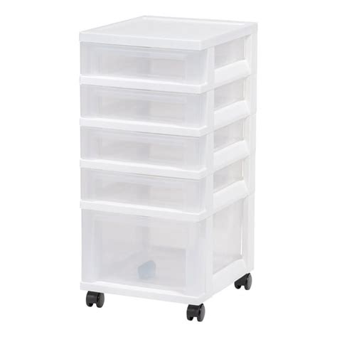 Iris Usa 5 Drawer Storage Cart With Organizer Top White Walmart Ca